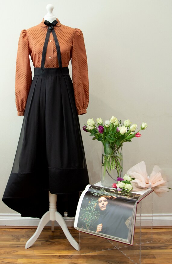 Vintage 70s Givenchy Sport Brown Blouse Black Spot