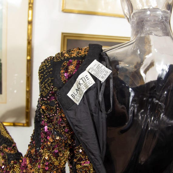 oleg cassini evening dresses 1950's Oleg Cassini Black & Pink Polka-Dot Silk Full Party Dress main image 0