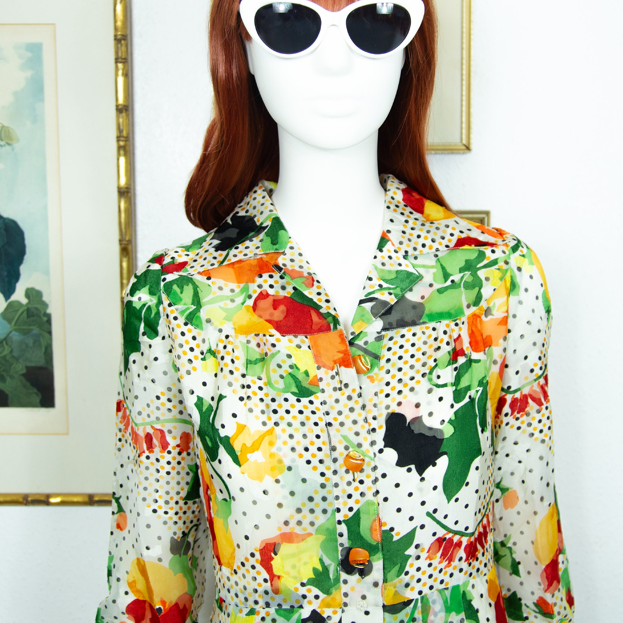 Vintage 70s Floral Silk Mini Dress: Fit & Flare Puffed Sleeves, Size S - Etsy Vintage 70s Floral Silk Mini Dress: Fit & Flare Puffed Sleeves, Size S - Etsy