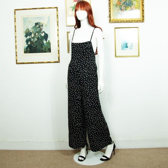 Vintage 1990s Maxi Wide Leg Jumpsuit Polka Dots Print Size M UK 12 14 Etsy UK