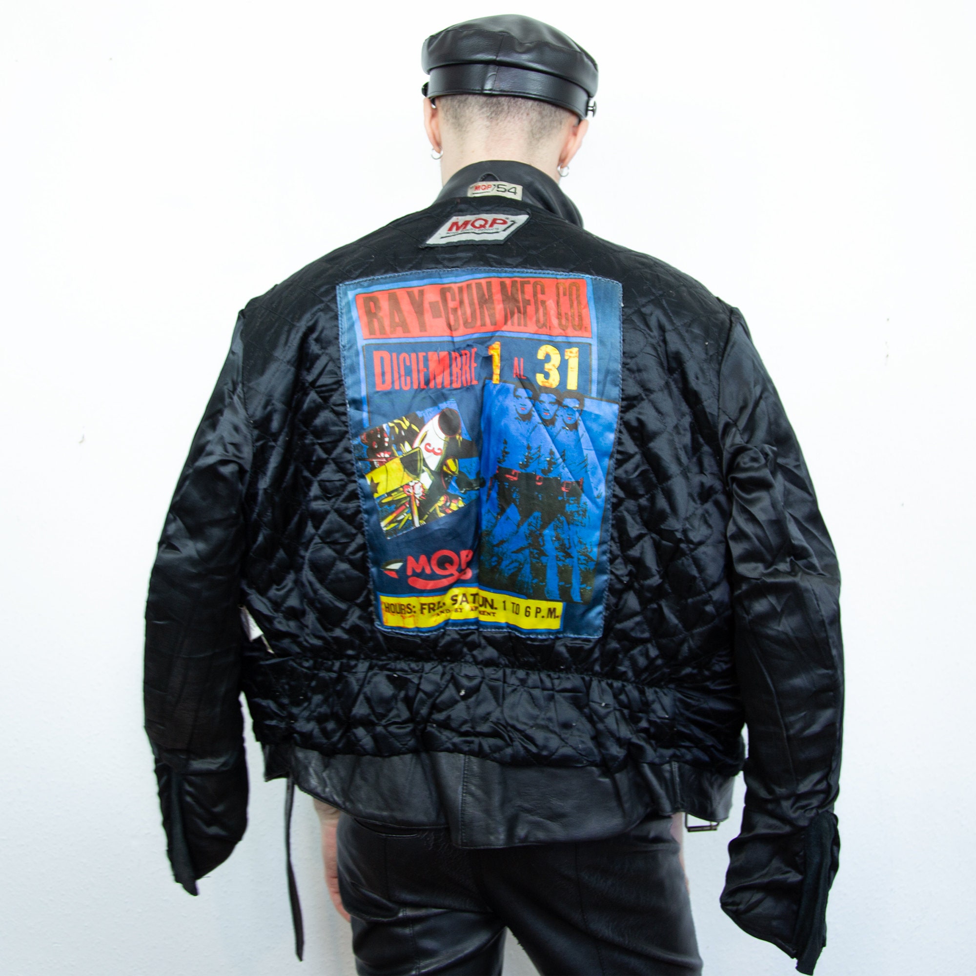 Vintage 90s Black Real Leather Motorcycle Man Jacket MQP Vintage 90s Black Real Leather Motorcycle Man Jacket MQP