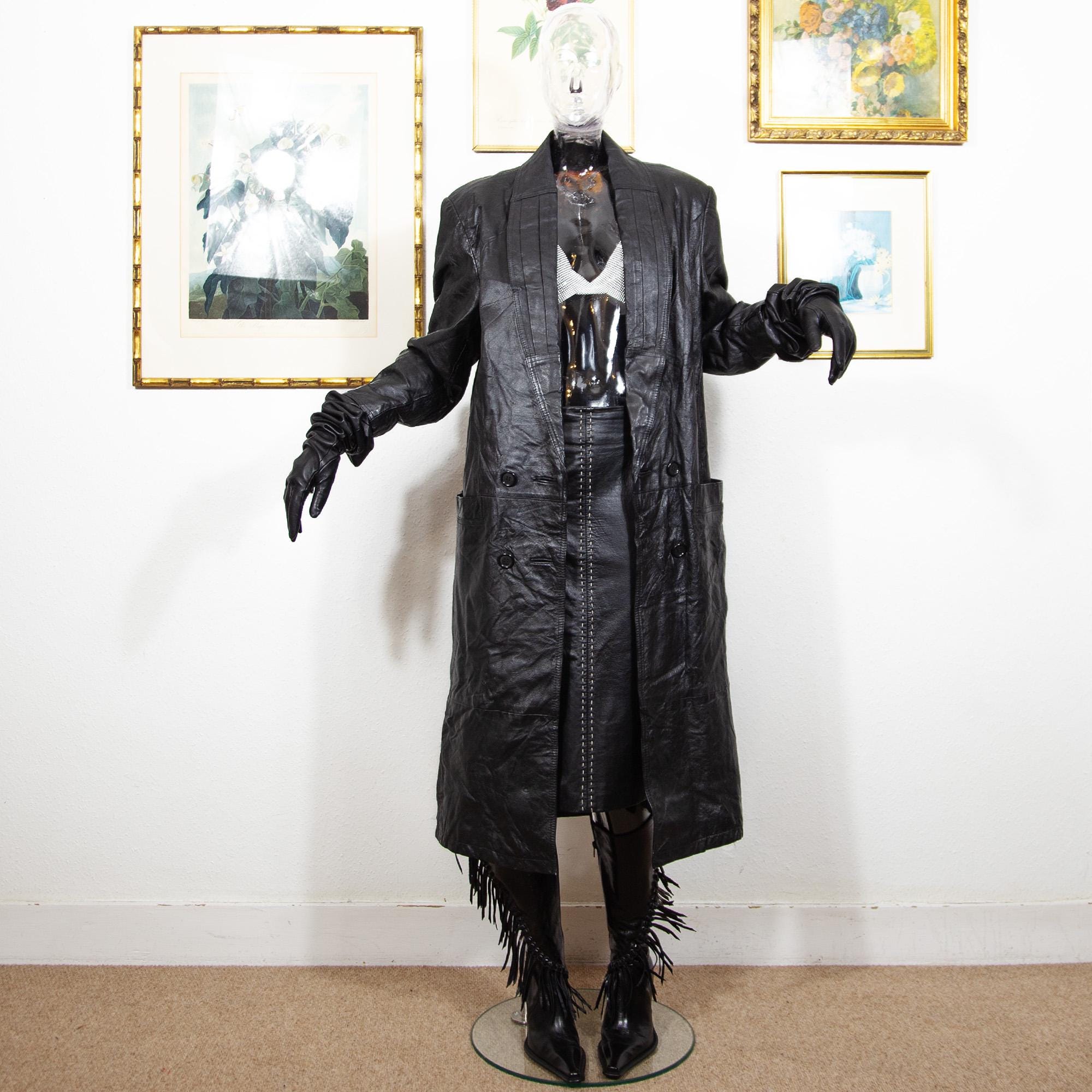 80s Leather Double Breasted Jacket - Etsy