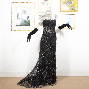 Vintage 1980s Alyce Black Label Lace Strapless Sequin & Beads Evening Gown  Dress Size M UK 12 - Etsy