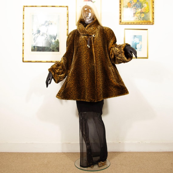 ジャケット・アウター vintage fake fur long coat Size 12/14 - Vintage Full Length (Faux) Fur Coat Size ~ Size