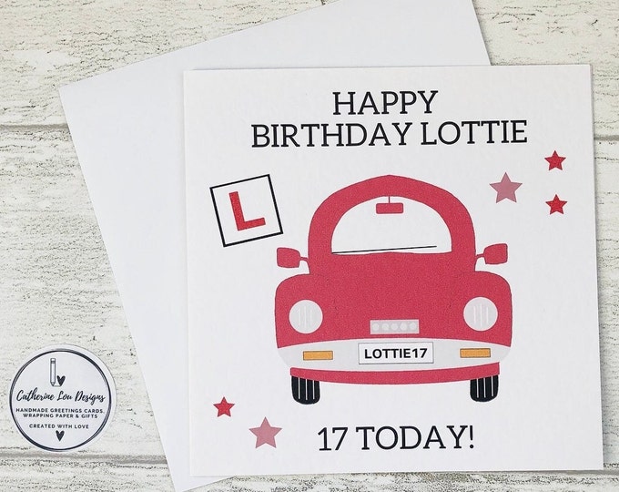 17th Birthday Card L Plates Learner Driver – The Caker Online - View #4