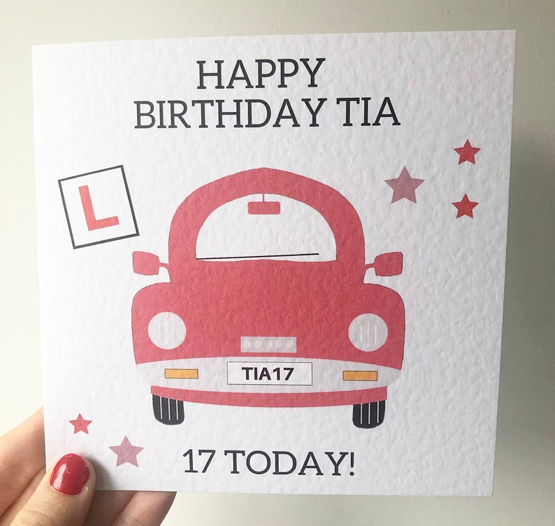 17th Birthday Driving Card L Plate Personalised Card Etsy Uk