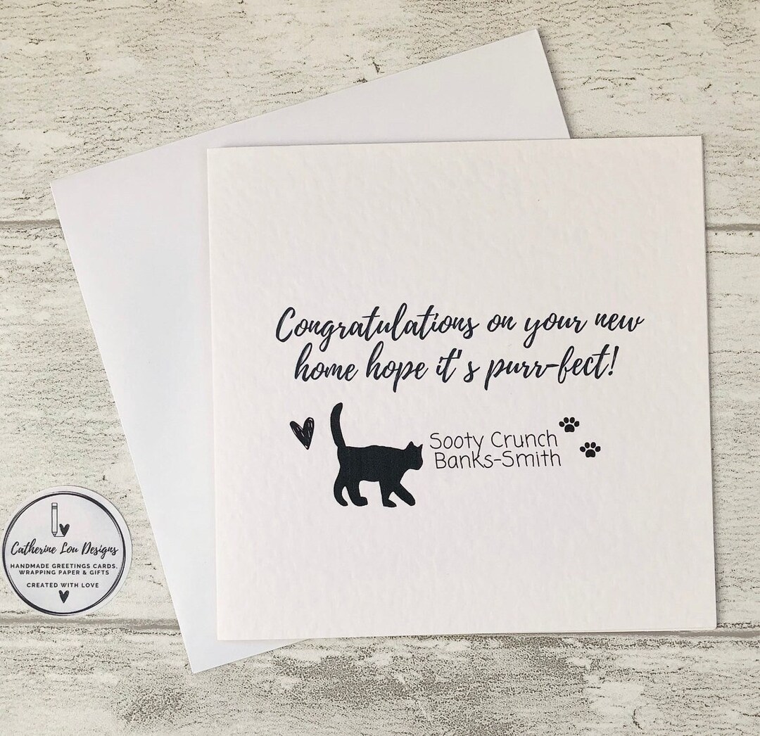 New Cat Card New Kitten Card a New Family Cat or Etsy