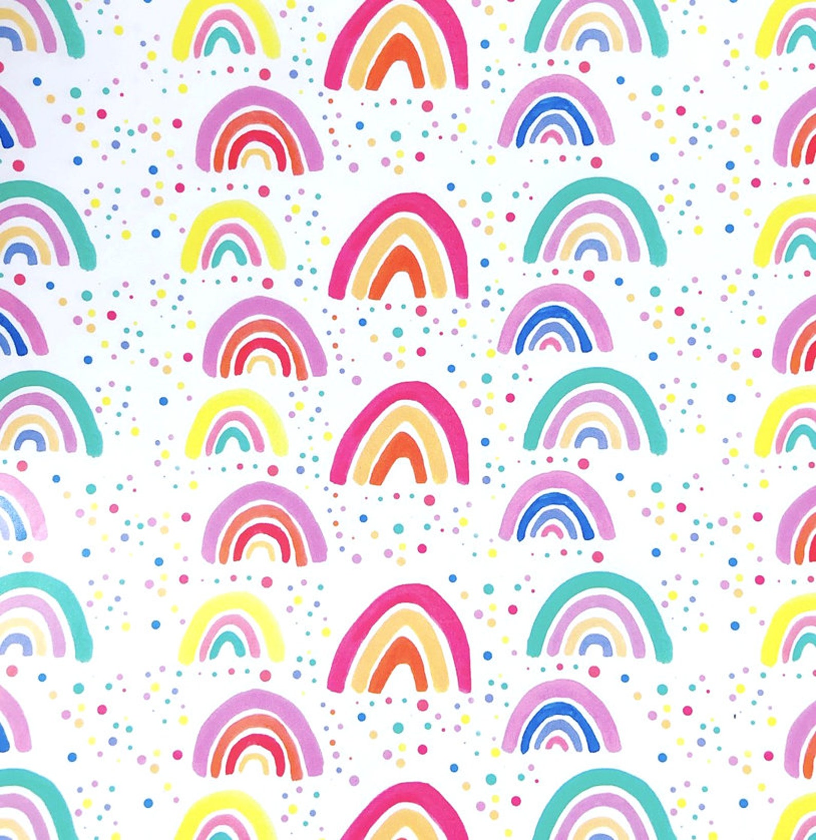 Rainbow Wrapping paper Rainbow Gift Wrap Watercolour Etsy