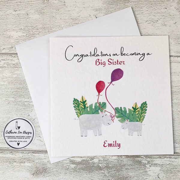 New Big Sister Card - Etsy
