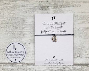 Baby Loss Gift, Angel Baby Gift, Baby Footprints Remembrance Sentimental Bracelet, Sympathy Bereavement Handmade Gift