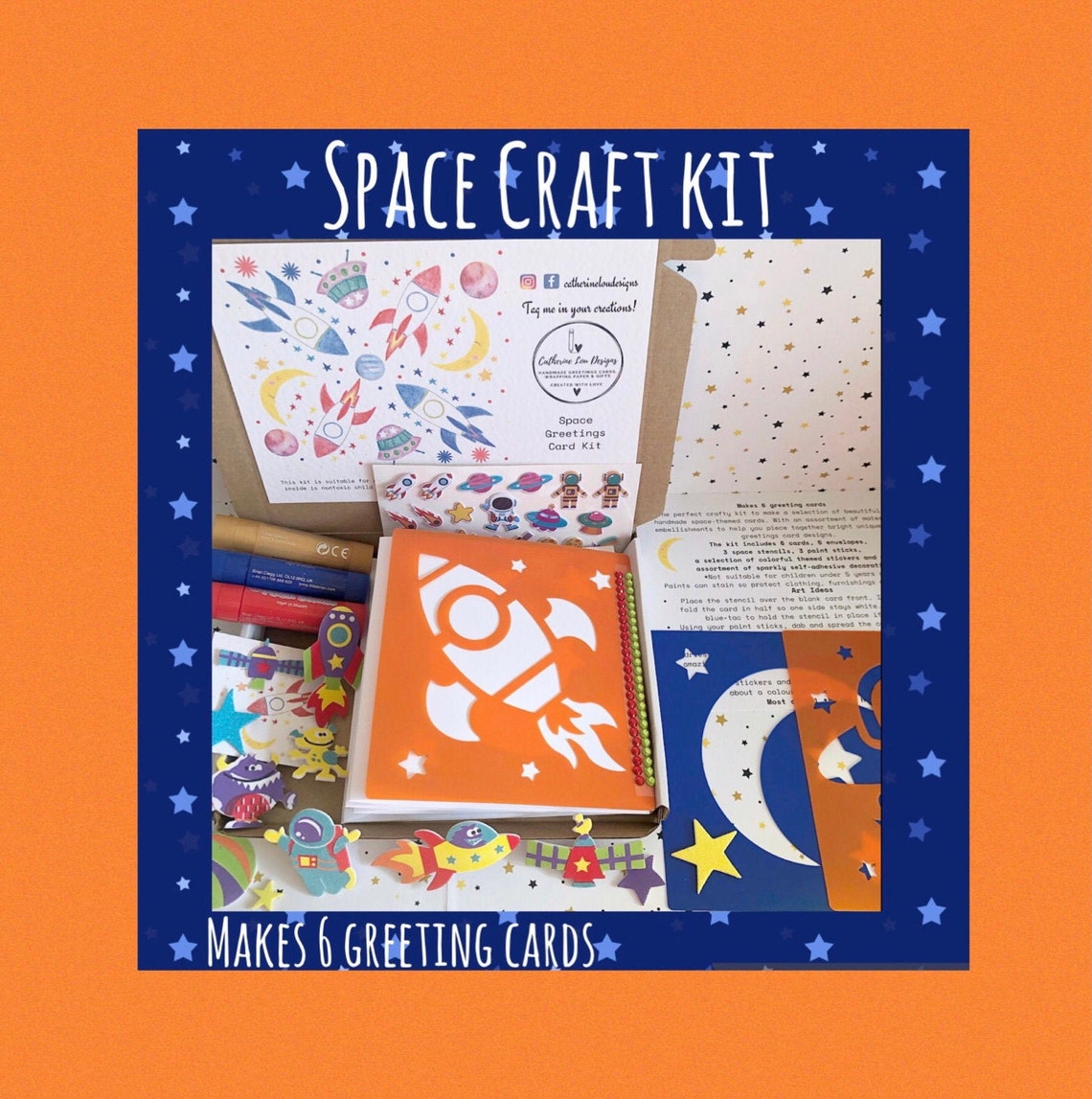 Child's Craft kit Space themed art kit Make your own Etsy