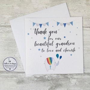 Thank You For Our/My New Grandchild, Granddaughter, Grandson Keepsake Card, Thank you For Our Beautiful Grandchild (Pink, Blue Or Yellow)