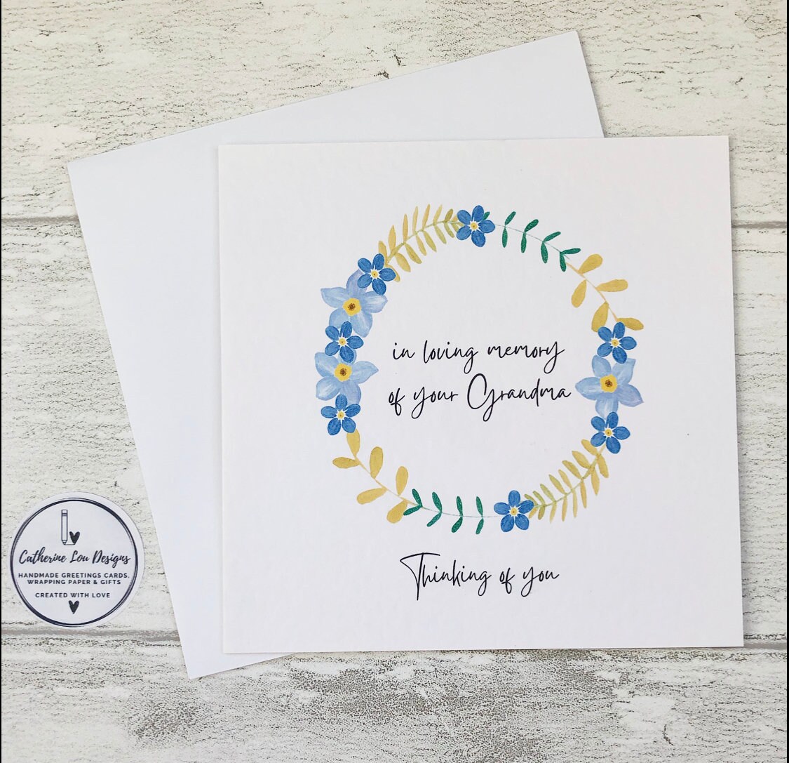 Sympathy Card Grandma Nan Nanny Grandmother Forget Me Nots - Etsy