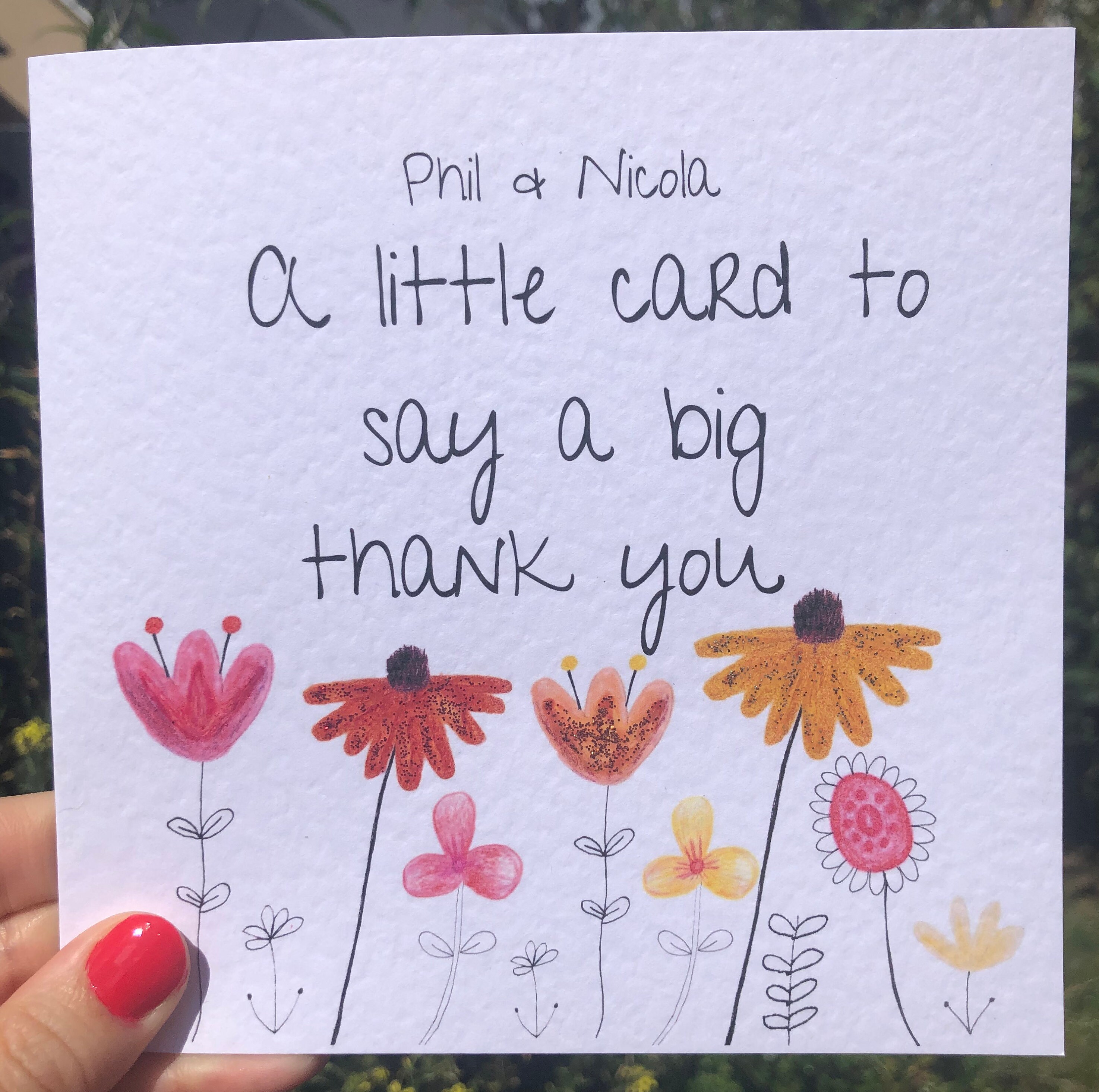 Thank you card Set of beautiful thank you cards personalised Etsy