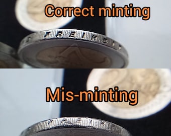 2 euro 2002 G Germany rare coin edge misminting rare mint errors