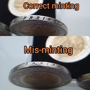 2 euro 2002 G Germany rare coin edge misminting rare mint errors