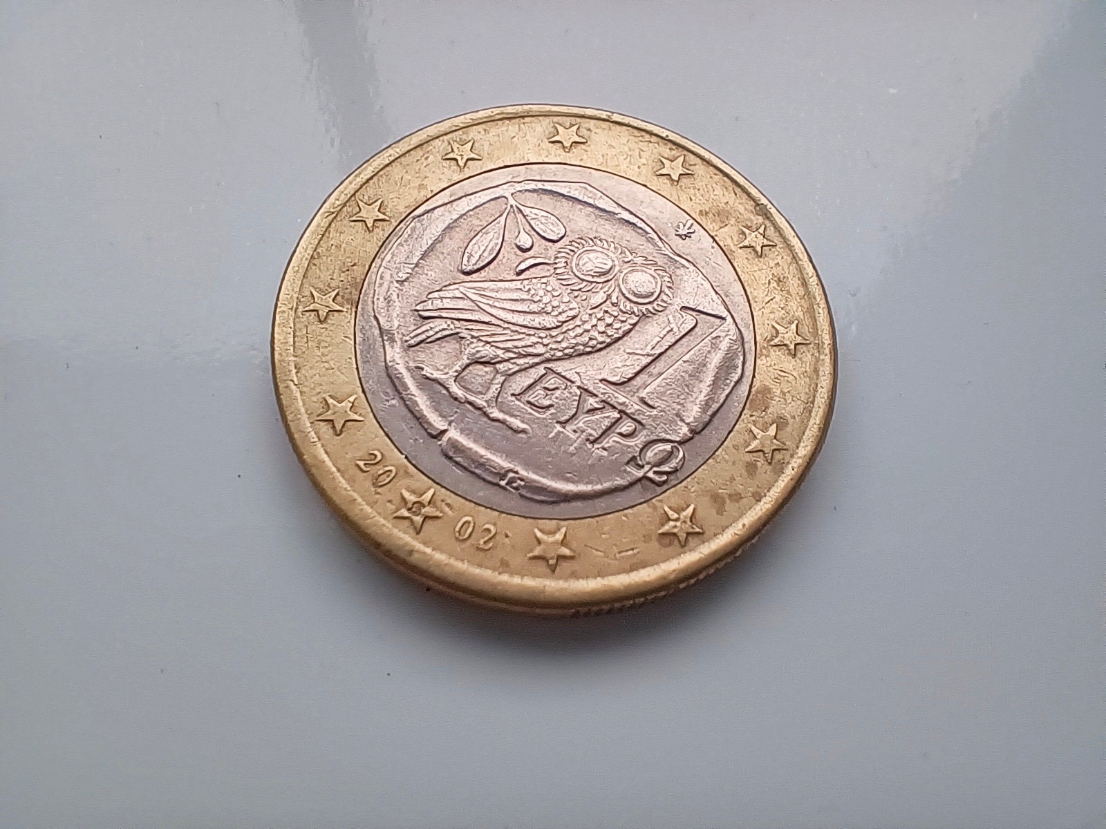 Coin 1 Euro Owl Greece With S 2002 Rare Coin Finland Mint House Unique Coin  Symbol of Goddess Athena 