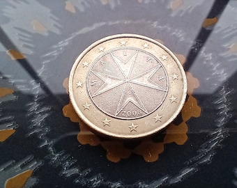 2008 Malta 1 Euro Coin: Maltese Cross, Paris Mint Mark