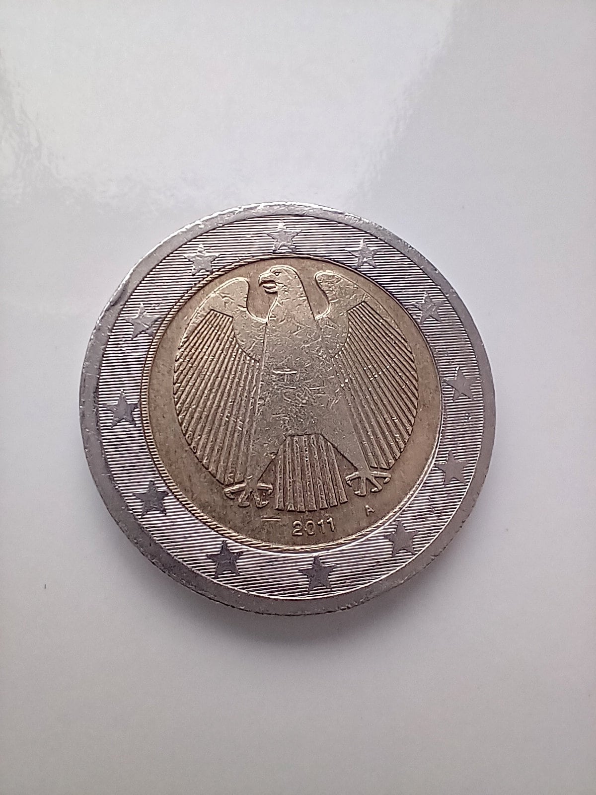 2011年 2ユーロ硬貨 ハープデザイン 2ユーロ 2011年ドイツ 希少コイン（異なる造幣局のエラーあり