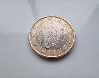 1 euro 2002 Ireland Eire Celtic Harp Bimetallic Coin rare coin
