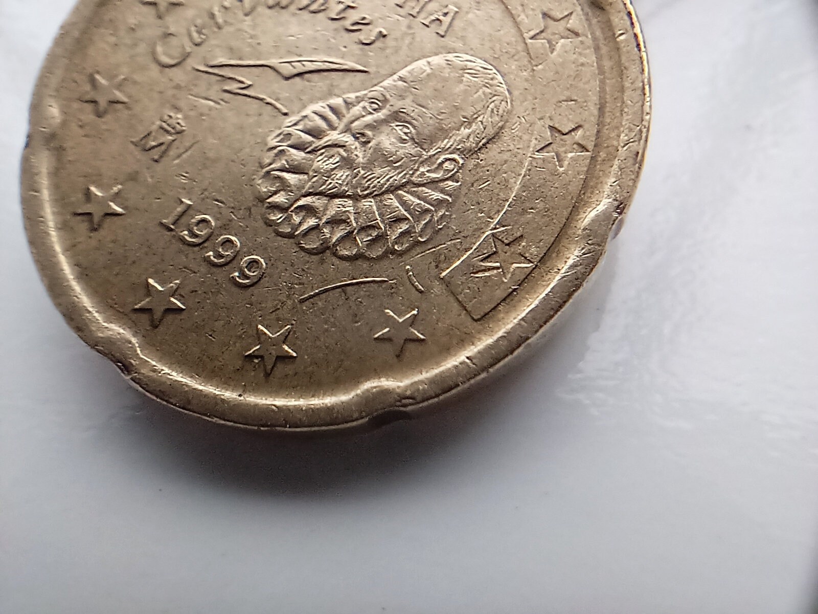 20ユーロセント スペイン 1999年 セルバンテス 希少コイン 小さな