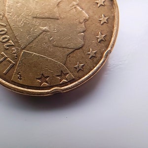 Luxembourg 20 euro cent 2007 rare coin with &quot;F&quot; Paris France minthouse Lëtzebuerg 20 Euro cent