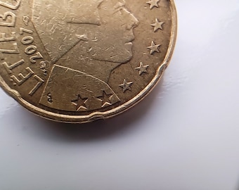Luxembourg 20 euro cent 2007 rare coin with "F" Paris France minthouse Lëtzebuerg 20 Euro cent