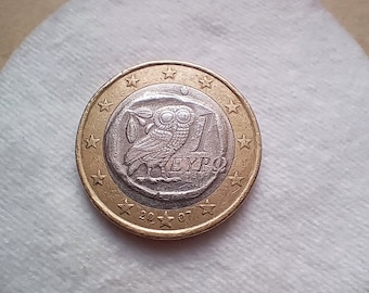 2007 Greek 1 Euro Coin: Owl of Athena, Multiple Errors