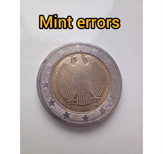 2011年 2ユーロ硬貨 ハープデザイン 2ユーロ 2011年ドイツ 希少コイン（異なる造幣局のエラーあり