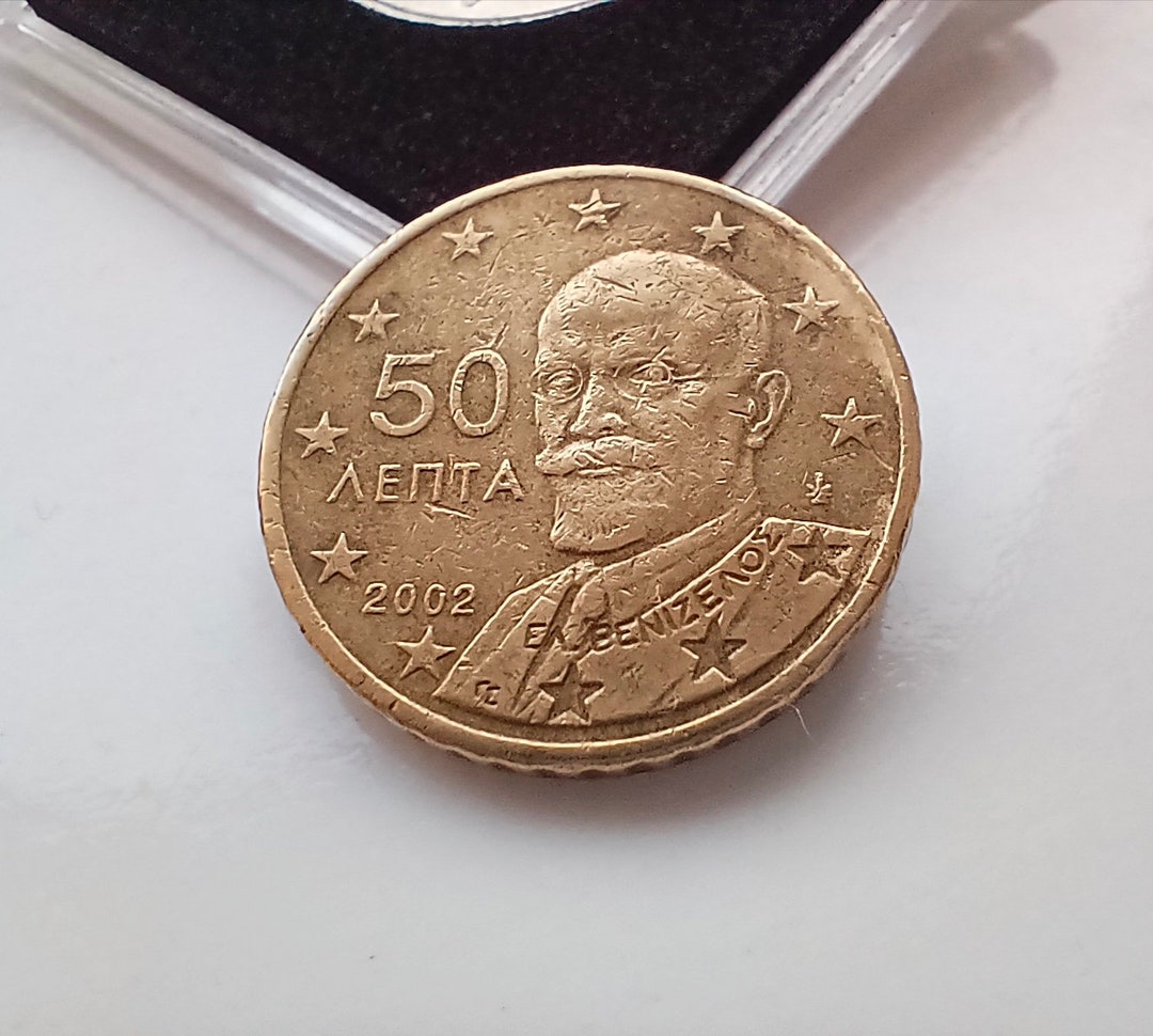 50 Euro Cent Greece 2002 Rare Coin 50 лепта 2002 Eleytherios Venizelos ...