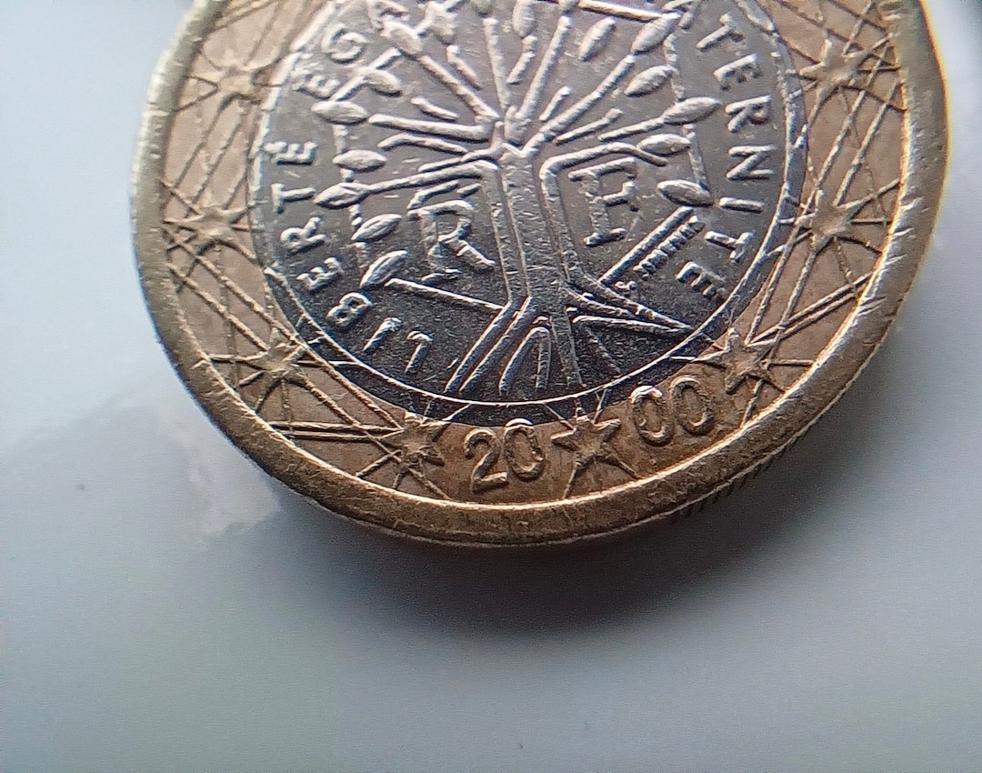 1 euro 2000 Francia moneda rara acuñación errónea Liberte Egalite  Fraternite casa de menta de árbol de París -  España