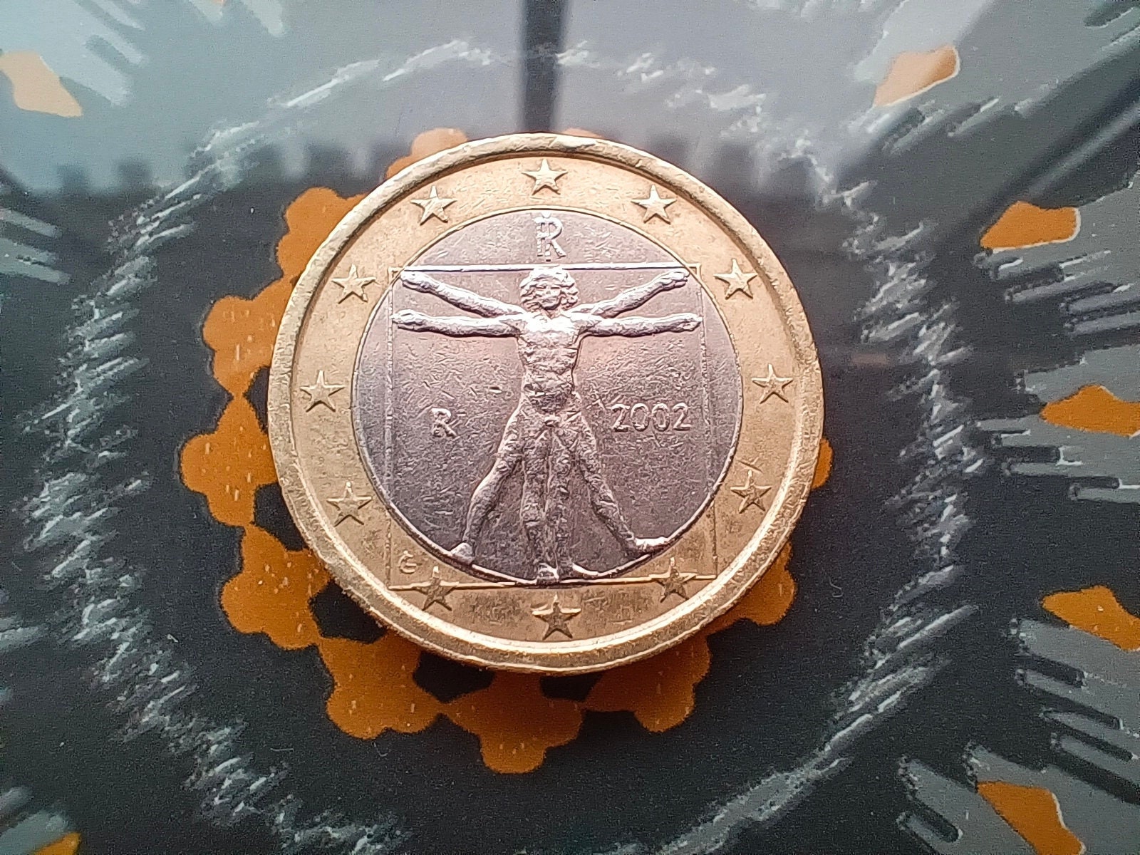 Pièce 1 euro italienne Rare de Léonard de Vinci 2002 TRES RARE