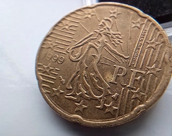 20 euro cent 1999 France Paris mint house misminted vintage coin