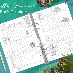 Páginas de rastreamento de livros de plantas e estantes para impressão para planejadores e diários - cabe em A5 e meia carta dos EUA