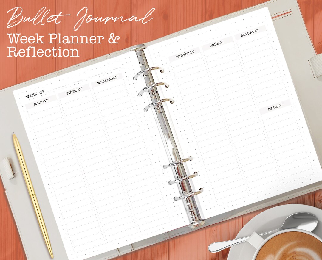 Printable Week Planner and Reflection for Planners and Journals – Fits A5 and Half US Letter - Etsy