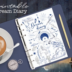 Printable Dream Diary Tracker Pages for Journals and Planners – Fits A5 and Half US Letter