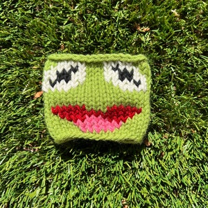 Bein&#39; Green Frog Cup Cozy - Green Frog Puppet