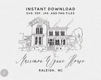 Merrimon-wynne House Wedding Venue Illustration – Raleigh NC - Main Image