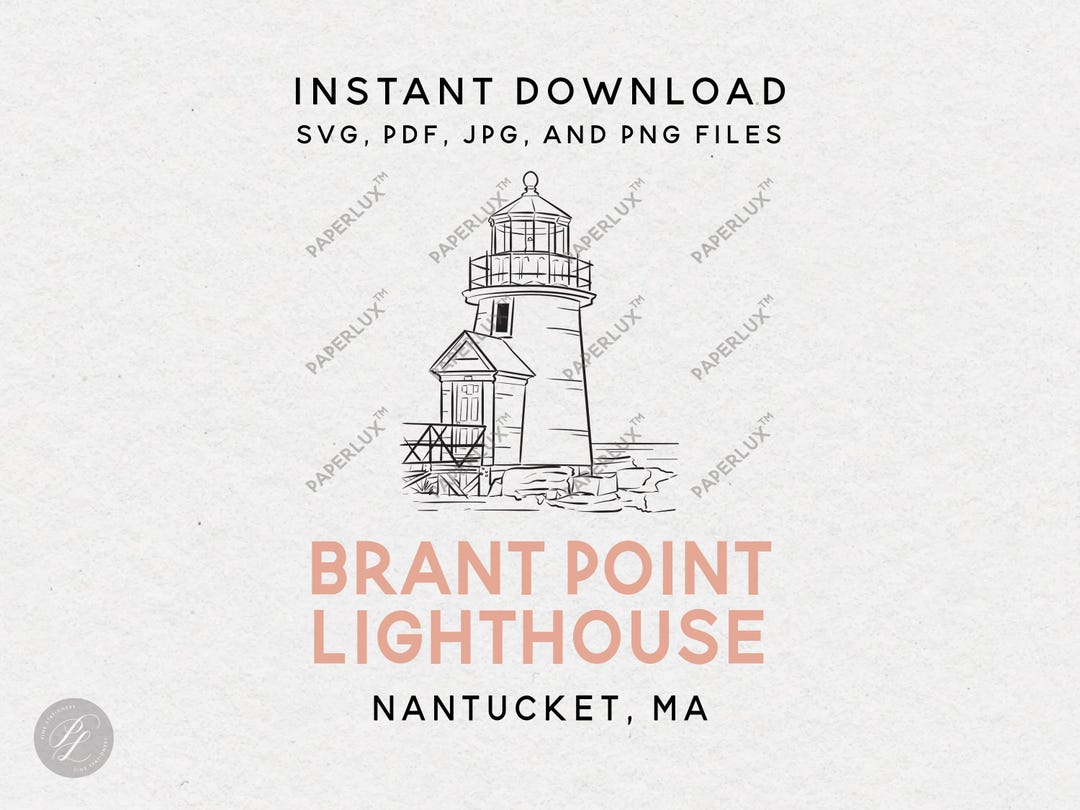 Brant Svg Brant Point Lighthouse Nantucket MA Wedding Venue Illustration – Svg ...