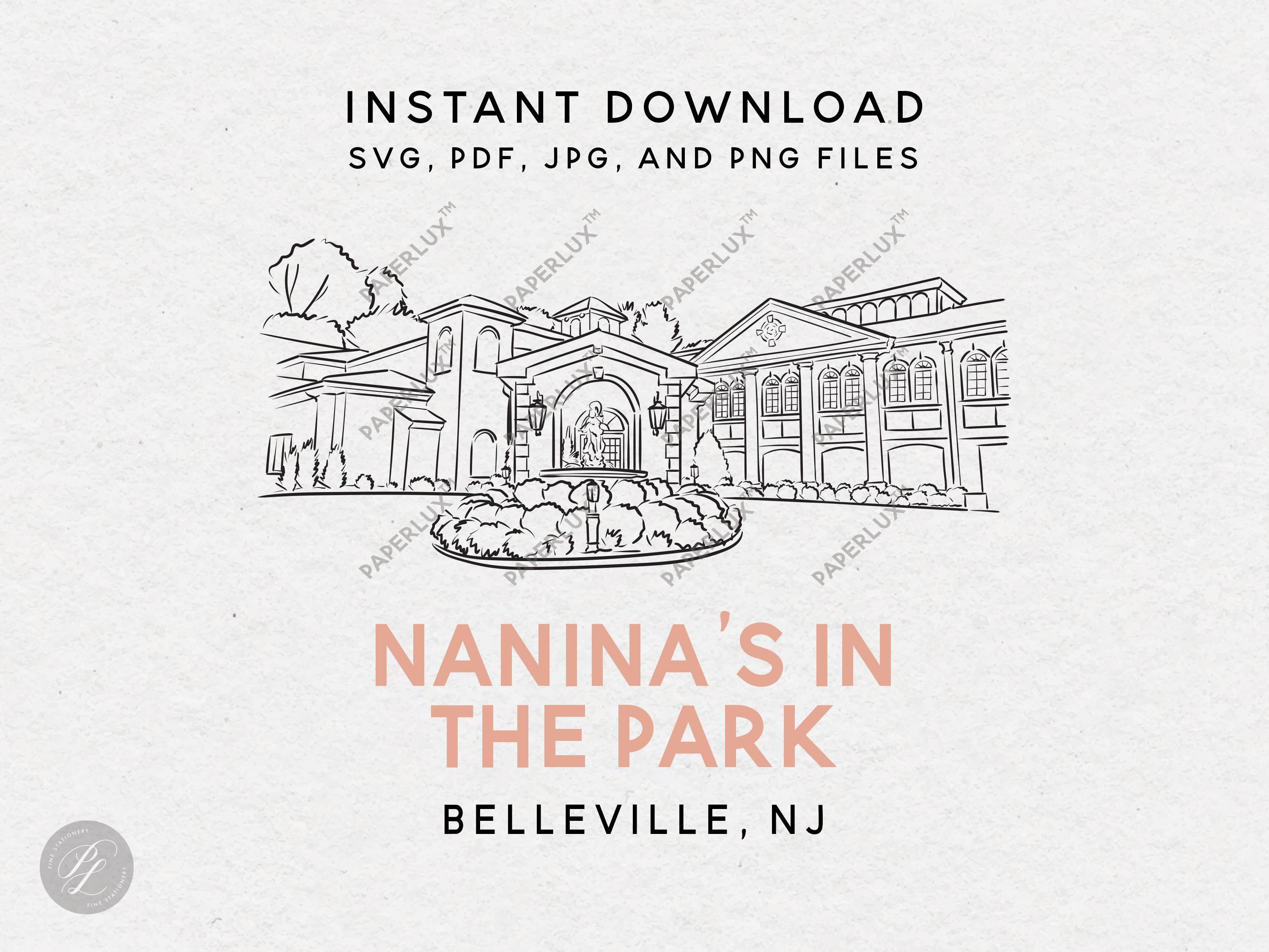 Nanina's in the Park Belleville NJ Wedding Venue Illustration