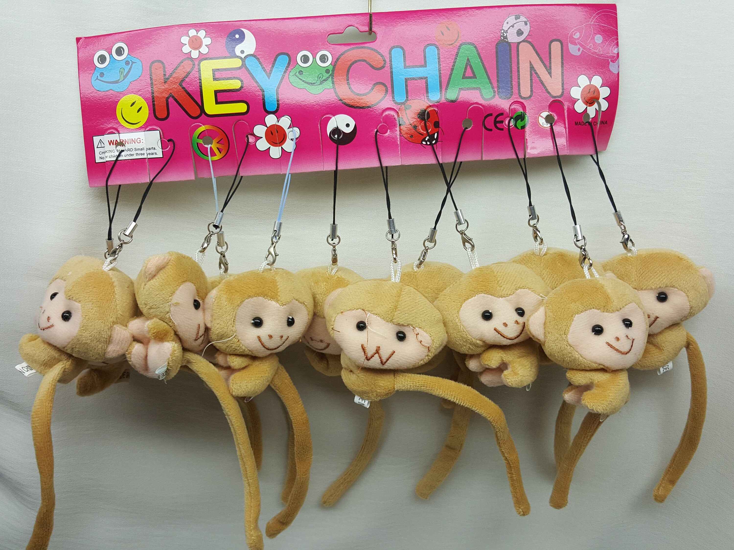 12 Monkey Stuffed Animal Key Chain Toy Charm Clip Zipper Etsy