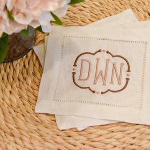 Monogram Cocktail Napkin | Custom | Housewarming Gift | Cocktail Napkin | Linen Napkin | Monogram | Linen | Kitchen Linens | Bridal Gift