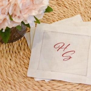 Monogram Cocktail Napkin | Custom | Housewarming Gift | Cocktail Napkin | Linen Napkin | Monogram | Linen | Kitchen Linens | Bridal Gift