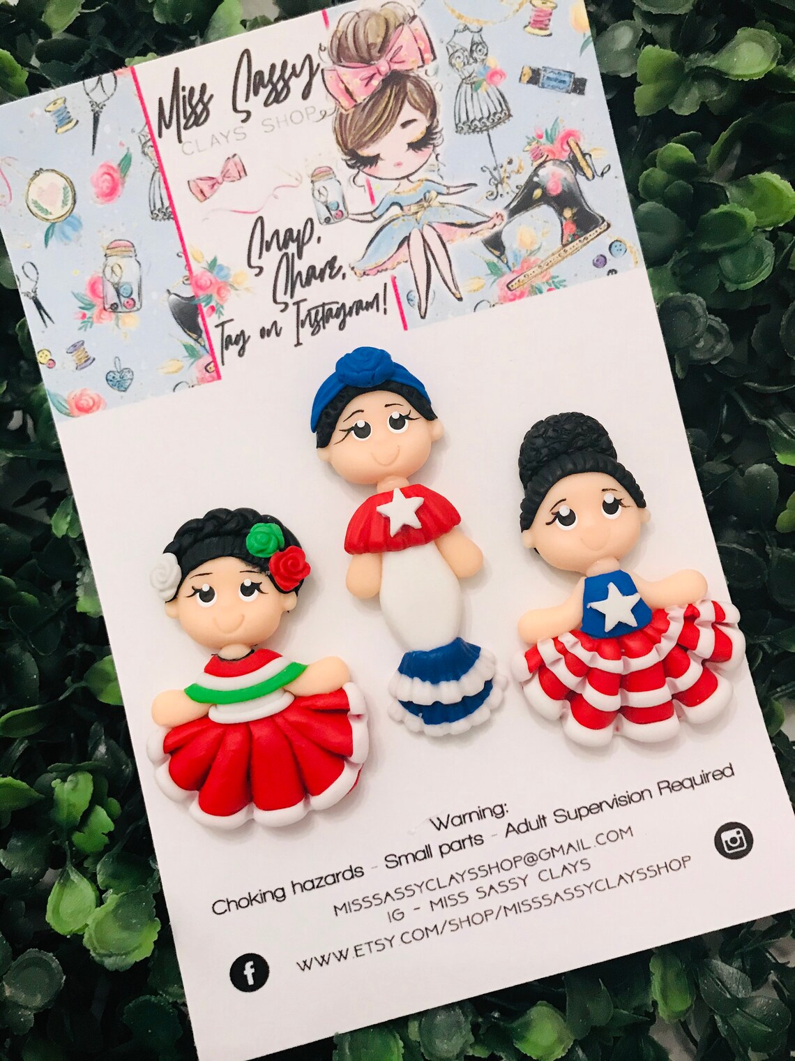 Hispanic Heritage Girl Dolls Mexico Cuba Puerto Rico Clays for | Etsy