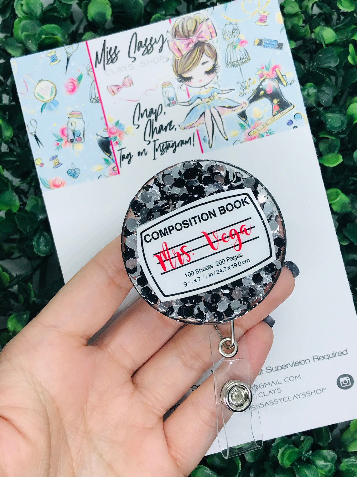 Teacher Badge Reel ID Holder Etsy