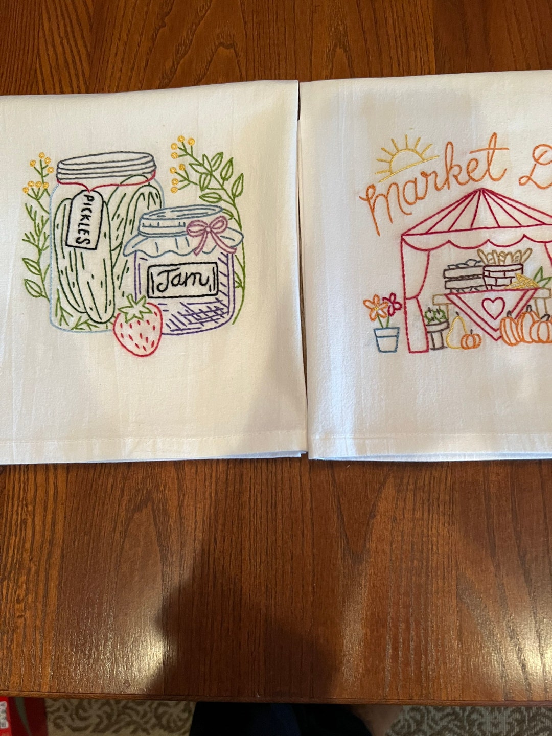 Hand Embroidered Dish Towel Etsy