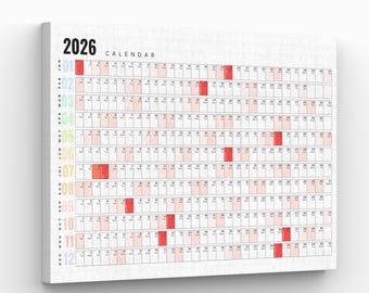 Wandkalender VS 2026, groot, feestdagen, patriottische planner