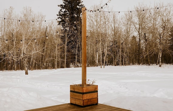 Light post with planter deals