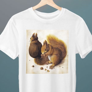 Two Squirrels, Albrecht Durer, Unisex T-Shirt, Northern Renaissance, Squirrel T-Shirt, Gift for Her, Gift for Him, Squirrel Lover Gift
