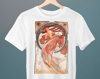 Dance II, Alphonse Mucha, camiseta unisex, camiseta de arte, camiseta de bellas artes, regalo para ella, regalo para él, regalo de amante del arte